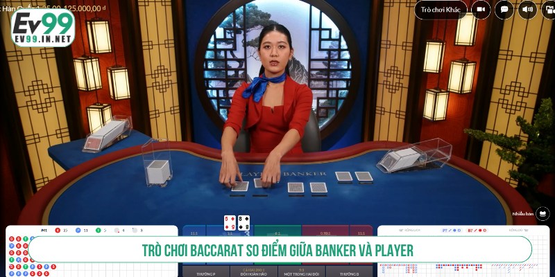 Casino EV99 Sòng Bạc Trực Tuyến 20+ Siêu Phẩm Kịch Tính Trò chơi Baccarat so điểm giữa Banker và Player