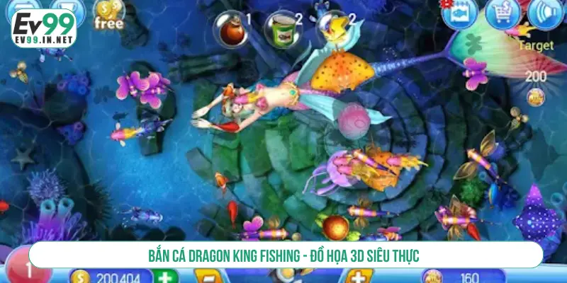 Top 5 Game Bắn Cá Hot Nhất Săn Thưởng Trúng Lớn Mỗi Ngày Bắn cá Dragon King Fishing – Đồ họa 3D siêu thực
